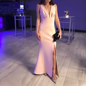Pink evening dress for wedding guest, prom, or black tie events